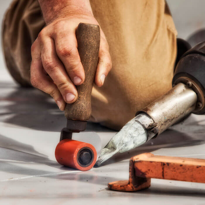 close up of roofing installation tools